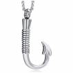 Pendentif homme en forme d'hame�on en acier