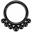 Anneau segment en Titane noir � billes asym�triques