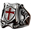 Bague homme acier � Bouclier de templier