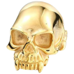 Bague homme en acier dor� � crane de vampire