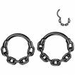 Anneau charni�re Maillons noirs en acier (oreille, septum...)