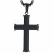 Pendentif croix noire potencée en acier
