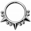 Piercing anneau clicker acier � piques et perles (septum, lobe, h�lix...)