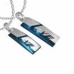 Paire de pendentifs acier plaque love ajour�e