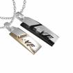 Paire de pendentifs acier plaque love ajour�e