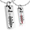 Paire de pendentifs en acier thermomètres