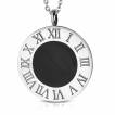 Pendentif acier médaillon à chiffre romains