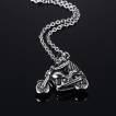 Pendentif acier squelette biker sur sa moto