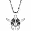 Pendentif casque celtique � cornes en acier 
