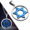 Pendentif étoile de David bleue cerclée