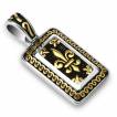 Pendentif homme acier � frise boucl�e et fleur de Lys