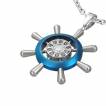 Pendentif homme acier barre � roue de gouvernail