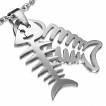 Pendentif homme acier double squelette poisson