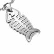 Pendentif homme acier double squelette poisson