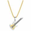 Pendentif homme acier Guitare flamming dor�
