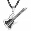 Pendentif homme acier Guitare flamming