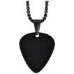 Pendentif homme acier noir en forme de m�diator de guitare