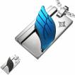 Pendentif homme acier plaque Aile d'ange