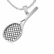 Pendentif homme acier raquette de tennis