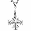 Pendentif homme avion de chasse en acier