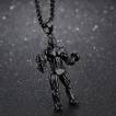 Pendentif homme bodybuilder / culturisme en acier noirci PVD