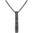 Pendentif homme noir pilier � runes vikings en acier (chaine incluse) 
