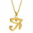 Pendentif homme Oeil d'Horus dor� en acier