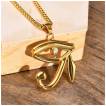 Pendentif homme Oeil d'Horus dor� en acier