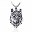 Pendentif homme t�te de loup celte en acier