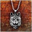 Pendentif homme t�te de loup celte en acier