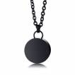 Pendentif m�daillon rond acier noir d�vissable (urne)
