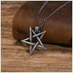 Pendentif Pentacle inversé anthracite aspect usé