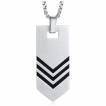 Pendentif plaque � 3 chevrons style militaire en acier