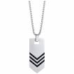 Pendentif plaque � 3 chevrons style militaire en acier