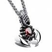 Pendentif scorpion inox � pierre rouge