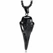 Pendentif viking crane de corbeau noir grav� Vegvisir 