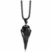 Pendentif viking crane de corbeau noir grav� Vegvisir 