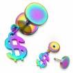 Piercing oreille style faux plug � pendentif symbole dollar