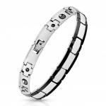 Bracelet Homme En Tungstène Argenté à Maillons Magnétiques - Neuf Avec étiquettes