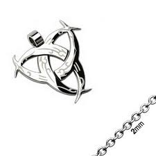 Pendentif homme acier biohazard avec chaine