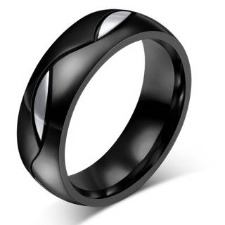 Alliance noire en acier � feuilles d'arbre abstraites