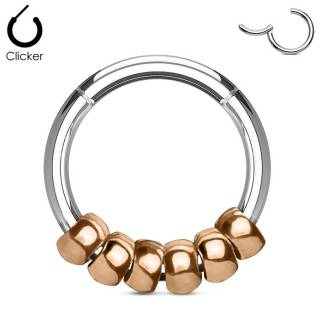 Anneau acier � perles cuivr�s (segment clips)
