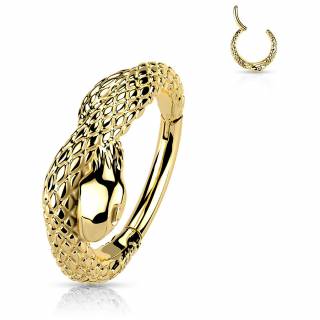 Anneau charni�re en forme de serpent en acier Dor� haute pr�cision