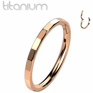 Anneau � charni�re en Titane Cuivr� � facettes rectangulaires