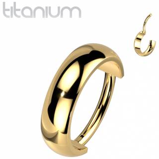 Anneau � charni�re Titane Dor� et bouclier bomb�