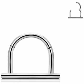 Anneau charni�re Titane en forme de "U" invers� � barre droite