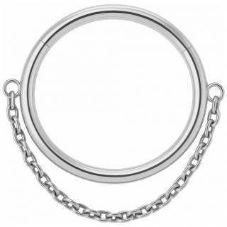Anneau charni�re Titane � fine chaine (septum, lobe, daith...)