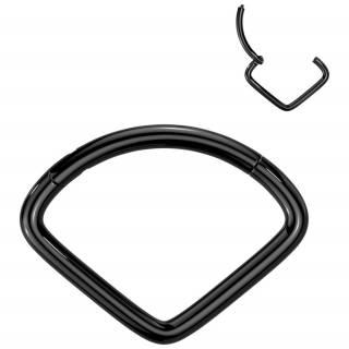 Anneau charni�re Titane noir en forme de chevron