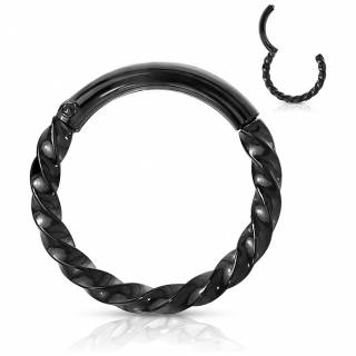 Anneau charni�re twist� noir en acier haute pr�cision