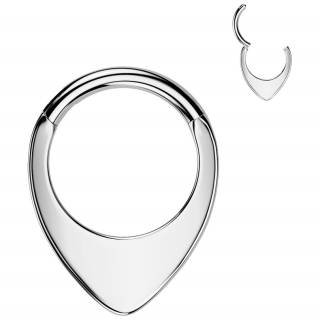 Anneau clicker Titane Goutte invers�e (septum, h�lix, lobe...)